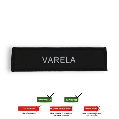 Ind. ident. individual em velcro 10,0x2,5 cm Ind. ident. individual em velcro 10,0x2,5 cm